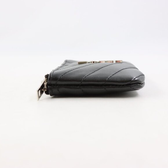 NWT Saint Laurent Cassandre Matelasse Key Pouch in Quilted Black Leather/Silver - Picture 6 of 14